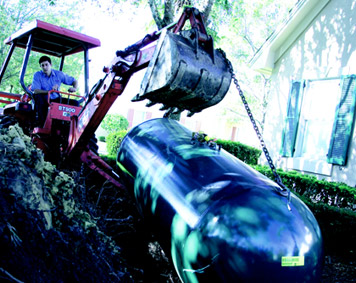 Image of propane tank installation